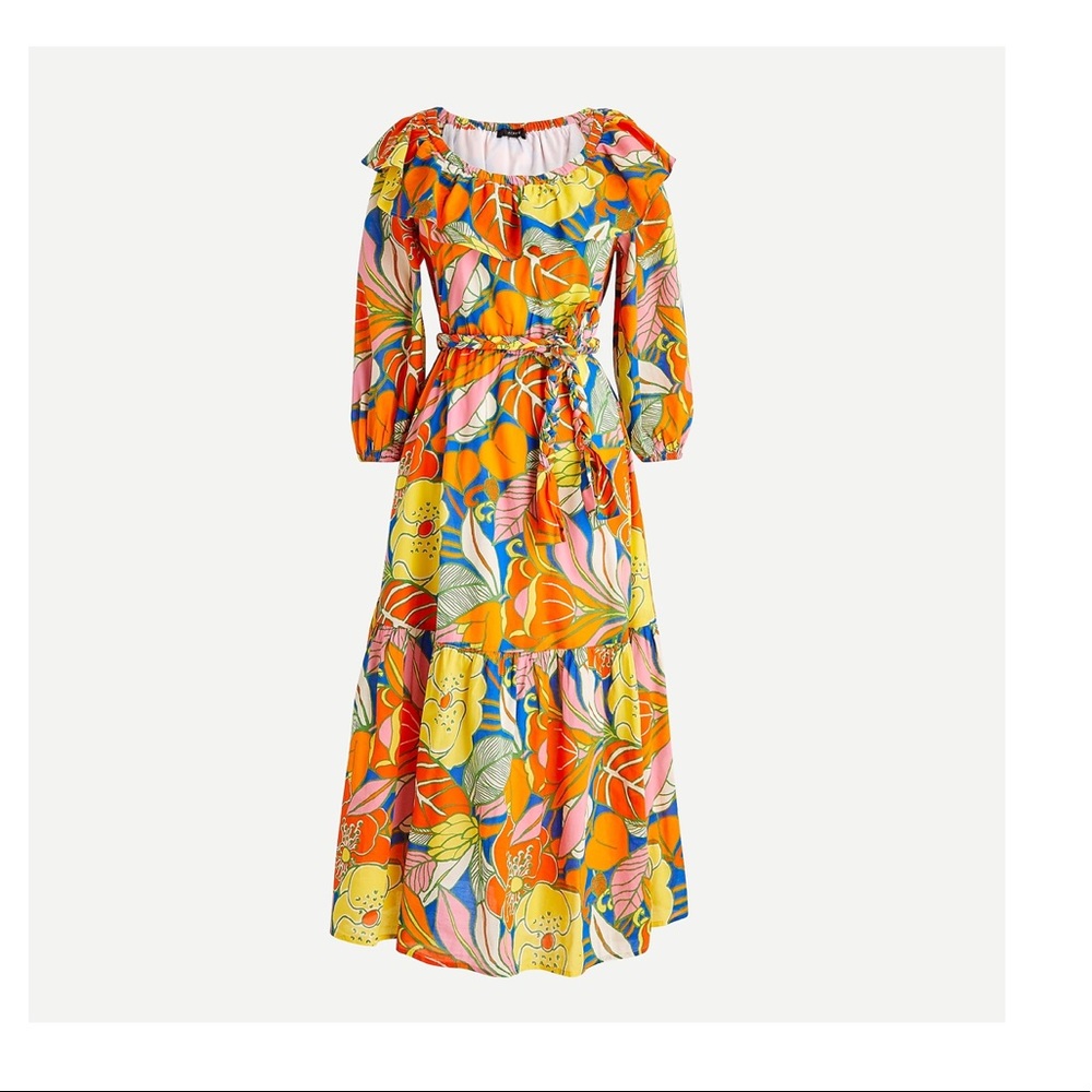NWT J. Crew belted tropical floral dress 00